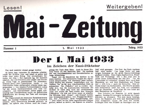 Illegale 1. Mai-Zeitung 1933 FAUD