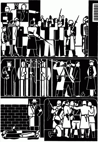 Gerd Arntz - Gruppe progressiver Künstler. Bild Repression