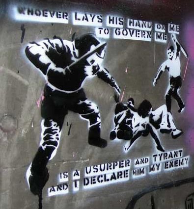 Stencil Government (Proudhon-Zitat) von banksy 