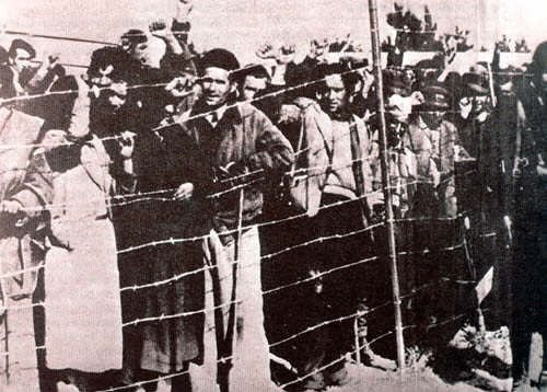 Republikanische spanische Flüchtlinge im französischen Gefangenenlager 1939