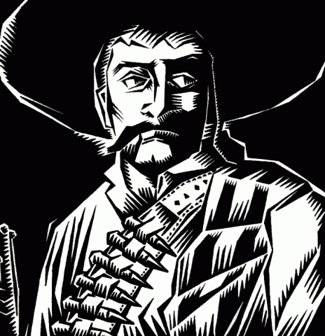Grafiken des anarchistischen Künstlers Clifford Harper - Emiliano Zapata
