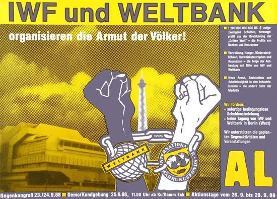 Plakate Sozialer Bewegungen - Gegen IWF und Weltbank