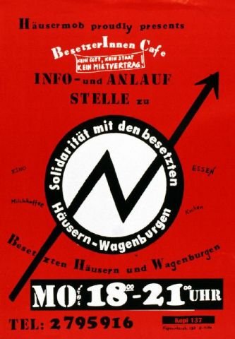 Plakate Sozialer Bewegungen - BesetzerInnen Cafe