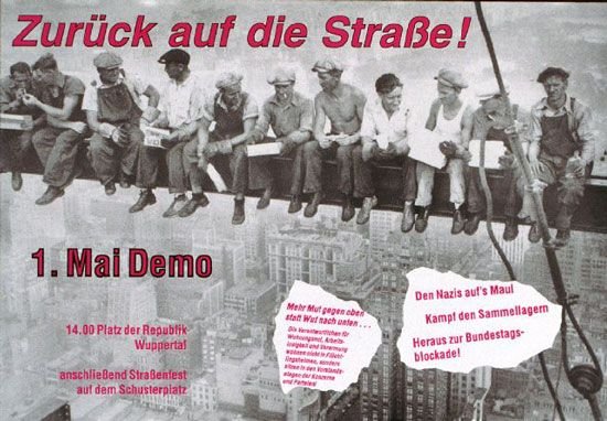 Plakate Sozialer Bewegungen - Zur端ck auf die Stra�e! 1. Mai-Demo