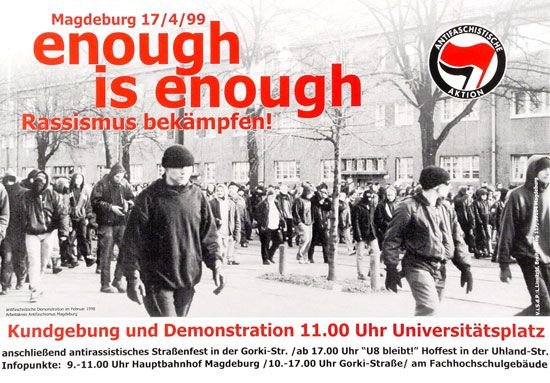 Plakate Sozialer Bewegungen - Enough is enough. Rassismus bekämpfen