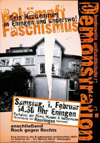 Plakate Sozialer Bewegungen - Kein Nazizentrum in Enigen