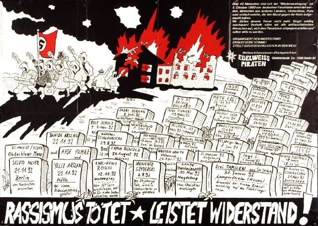 Plakate Sozialer Bewegungen - Rassismus tötet - leistet Widerstand