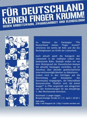 Plakate Sozialer Bewegungen - Für Deutschland keinen Finger krumm