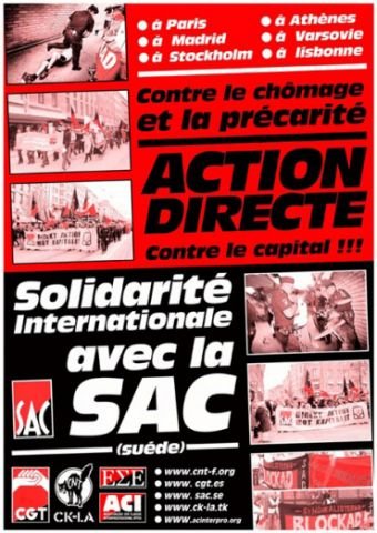 Anarchosyndikalistische Plakate - Solidarite avec la SAC