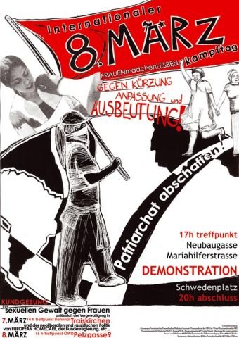 Politische Plakate Österreich - Demo 8. März