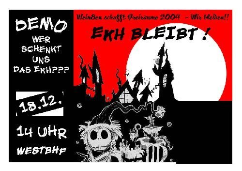 Politische Plakate Österreich - EKH bleibt Demo 2004 - 2