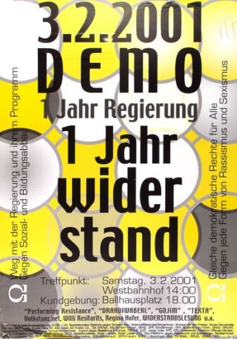 Politische Plakate Österreich - 1 Jahr Widerstand