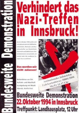 Politische Plakate �sterreich - Burschenschafterkommers Innsbruck 1994