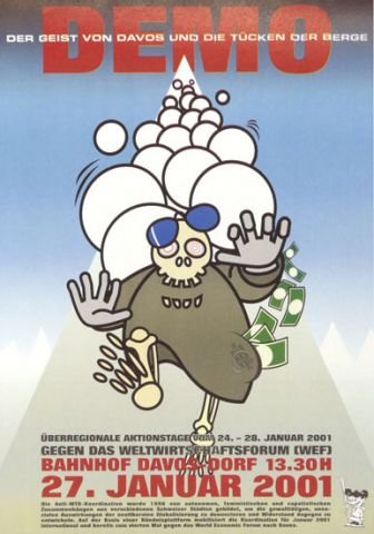 Politische Plakate Schweiz - Anti-WEF Davos 2001