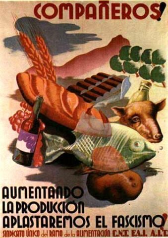 Plakat aus dem Spanischen Bürgerkrieg CNT-FAI 16