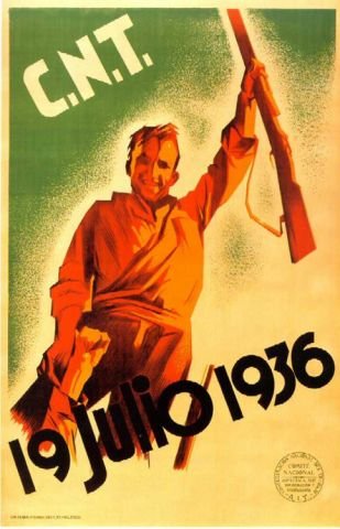 Plakat aus dem Spanischen Bürgerkrieg CNT-FAI 55