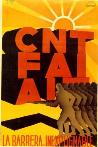 Plakat aus dem Spanischen Bürgerkrieg CNT-FAI 60