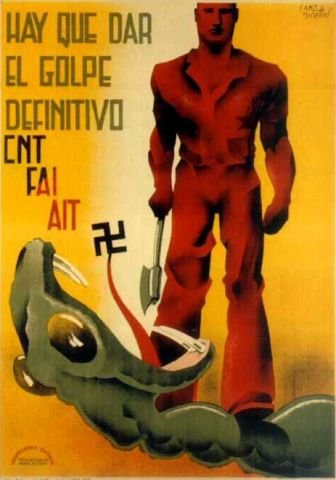 Plakat aus dem Spanischen Bürgerkrieg CNT-FAI 61