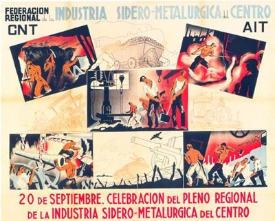 Plakat aus dem Spanischen Bürgerkrieg CNT-FAI 69