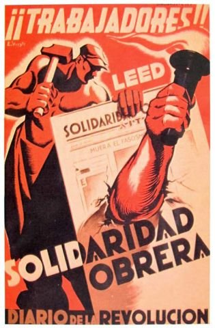 Plakat aus dem Spanischen Bürgerkrieg CNT-FAI 84