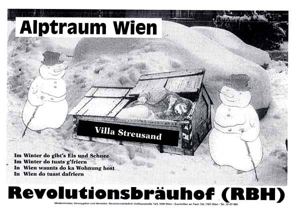 Plakat Alptraum Wien der anarchistischen Gruppe Revolutionsbräuhof Wien