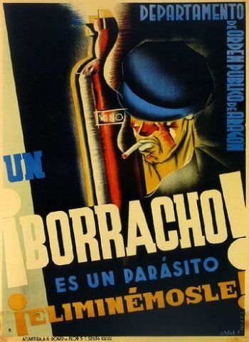 Anti-Alkoholplakat Spanischer B端rgerkrieg