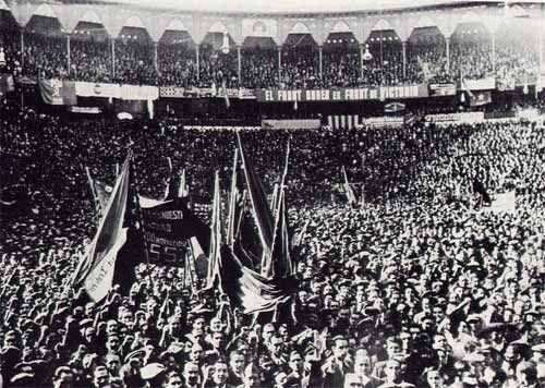 Spanischer Bürgerkrieg und anarchistische Revolution 1936-39 - Bild Versammlung der sozialistischen Organisationen