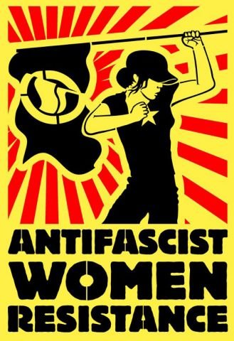 Stencil Antifascist women