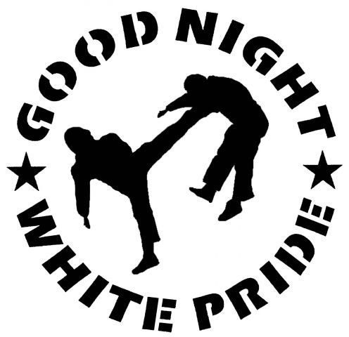 Stencil Good night white pride