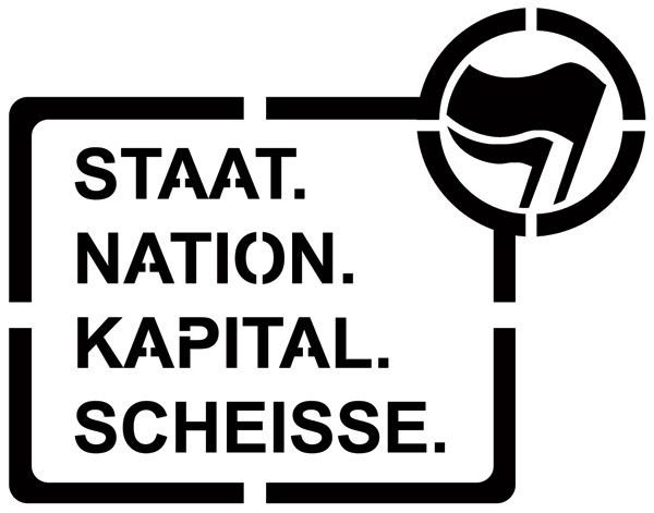 Stencil Staat - Nation - Kapital - Scheisse