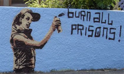 Streetart - Burn all prisons