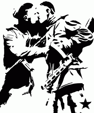 Streetart - Kissing Soldiers