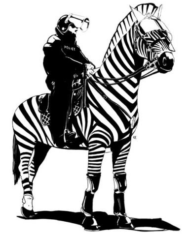 Streetart - Riot Zebra