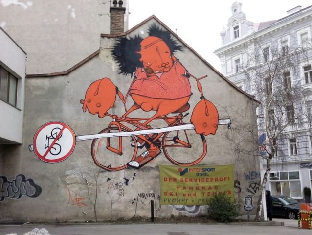 Streetart - Hausfassade (Wien)