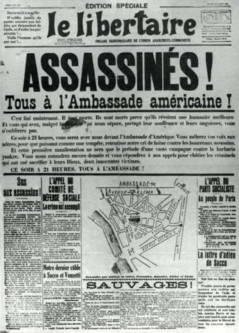 Le Libertaire zu Sacco und Vanzetti